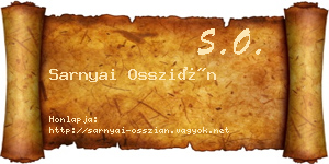 Sarnyai Osszián névjegykártya